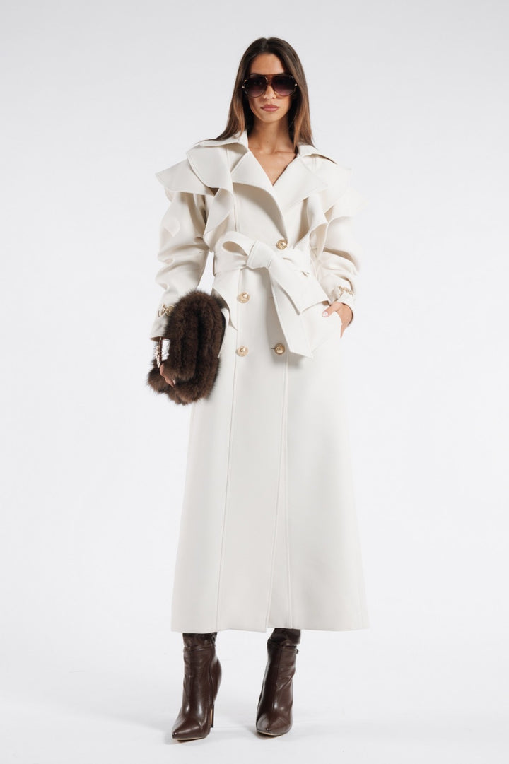 BABYLON - CAPPOTTO TRENCH CON DETTAGLI VOLANT