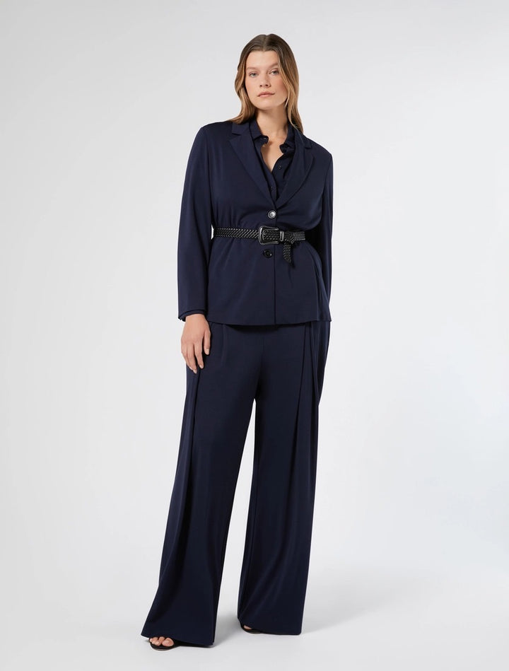 PERSONA - PANTALONI AMPI IN JERSEY - BLU MARINO