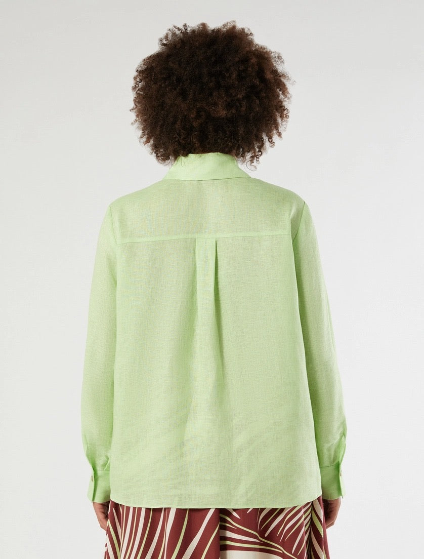 PERSONA - CAMICIA IN LINO - VERDE ACIDO
