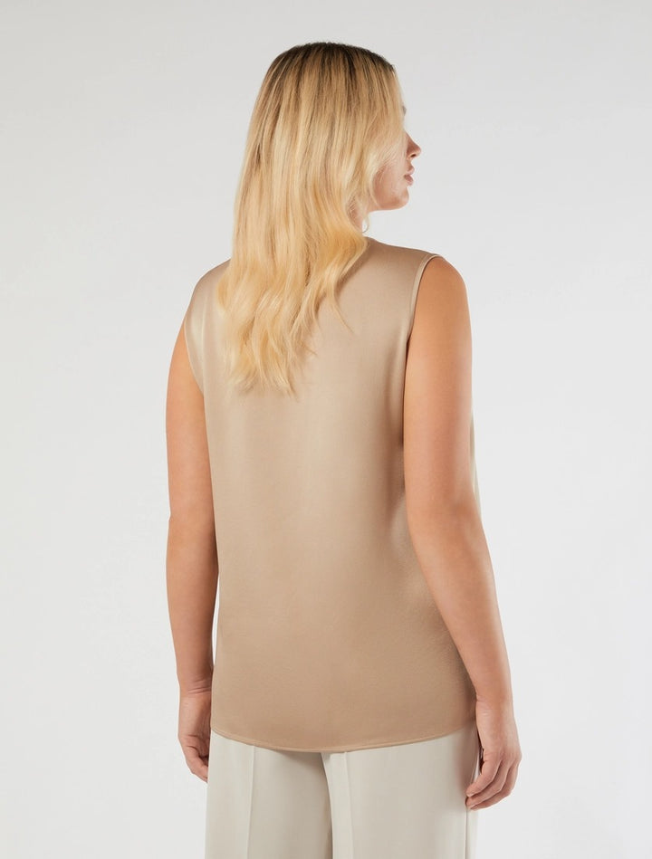 MARINA RINALDI - TOP IN CRÊPE ENVERS SATIN - BEIGE