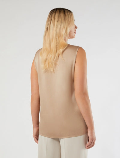 TOP IN CRÊPE ENVERS SATIN - BEIGE