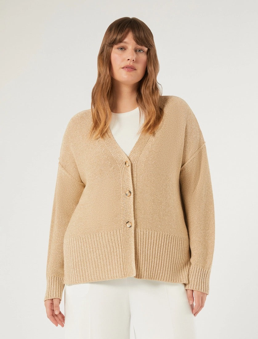 PERSONA - CARDIGAN IN VISCOSA LUREX - VANIGLIA