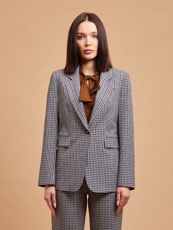 TEN - BLAZER MONOPETTO IN MICRO-PIED-DE-POULE