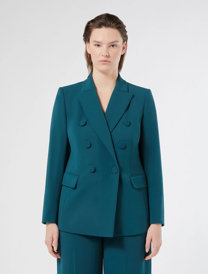MARINA RINALDI - GIACCA BLAZER DOPPIOPETTO IN CADY - VERDE SMERALDO