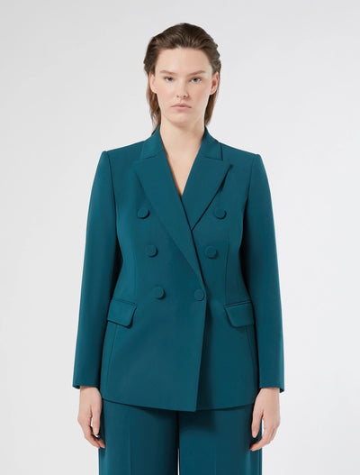 GIACCA BLAZER DOPPIOPETTO IN CADY - VERDE SMERALDO