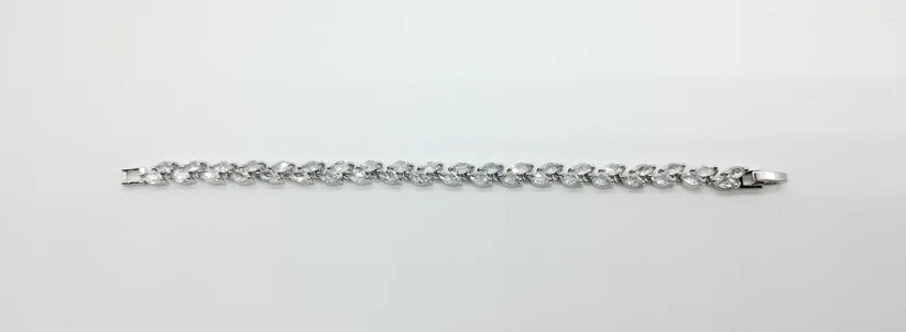 Bracciale di zirconi crystal con rodiatura color argento
