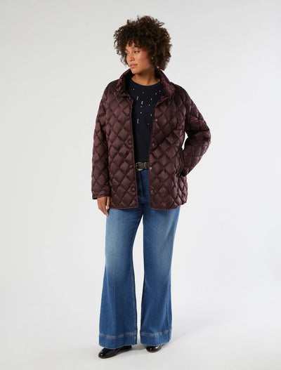 IMBOTTITO IN TELA DI NYLON CANGIANTE - ROSSO MARRONE