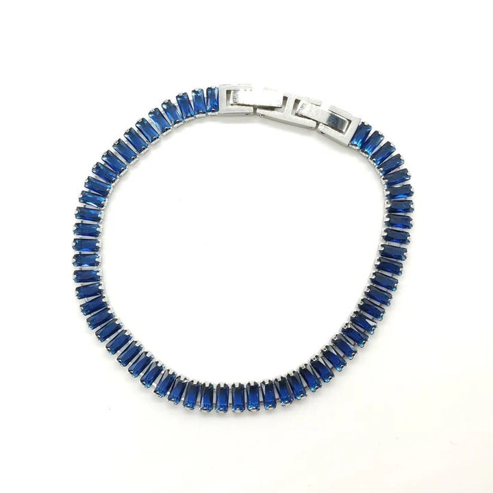 Bracciale di zirconi crystal con rodiatura color oro o blu