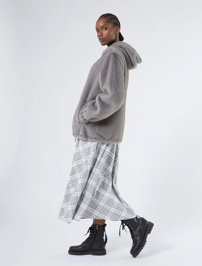 GIACCA REVERSIBILE DALLA TEXTURE SOFFICE - GRIGIO MEDIO