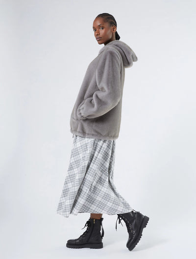 GIACCA REVERSIBILE DALLA TEXTURE SOFFICE - GRIGIO MEDIO