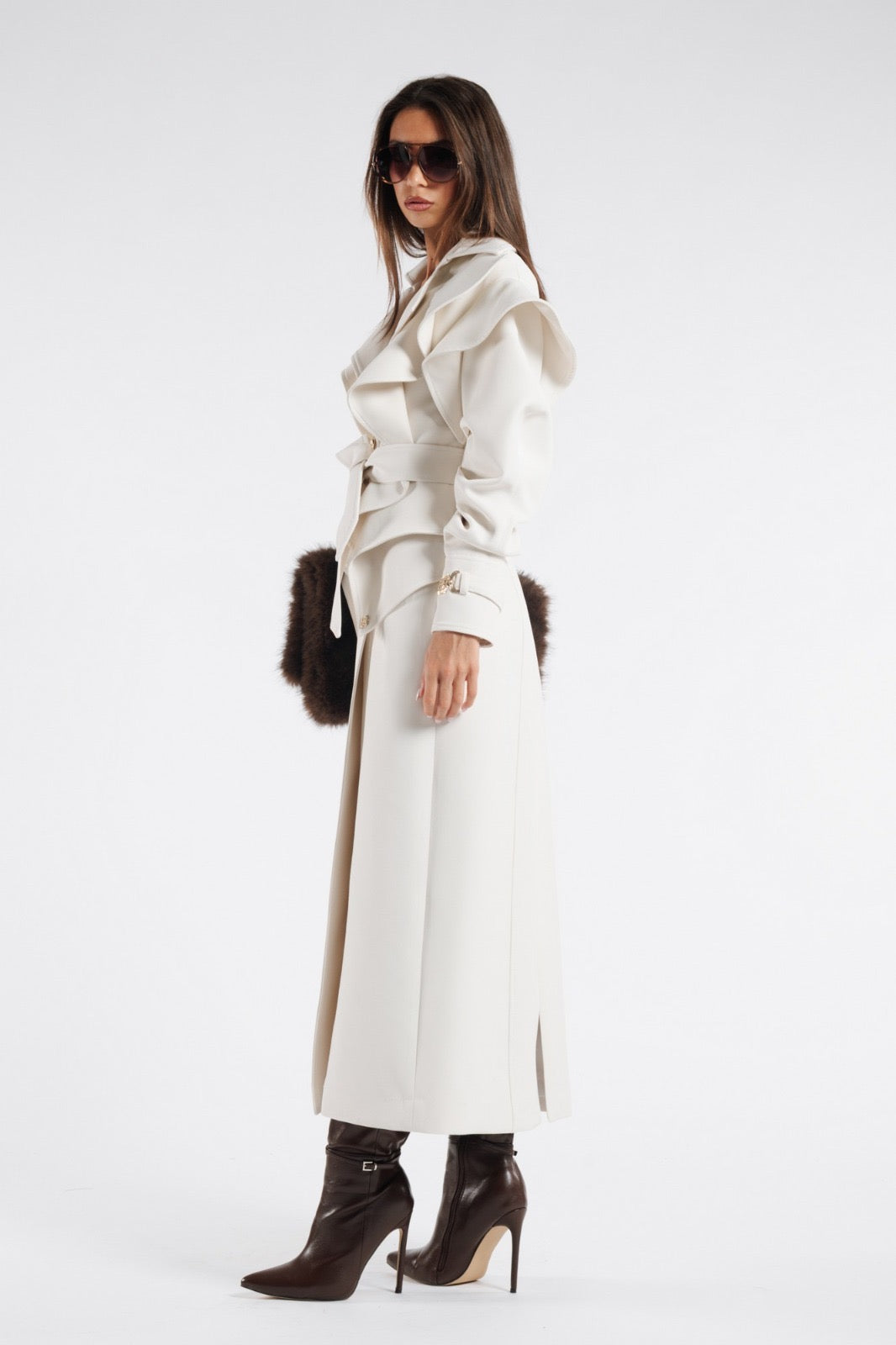 BABYLON - CAPPOTTO TRENCH CON DETTAGLI VOLANT