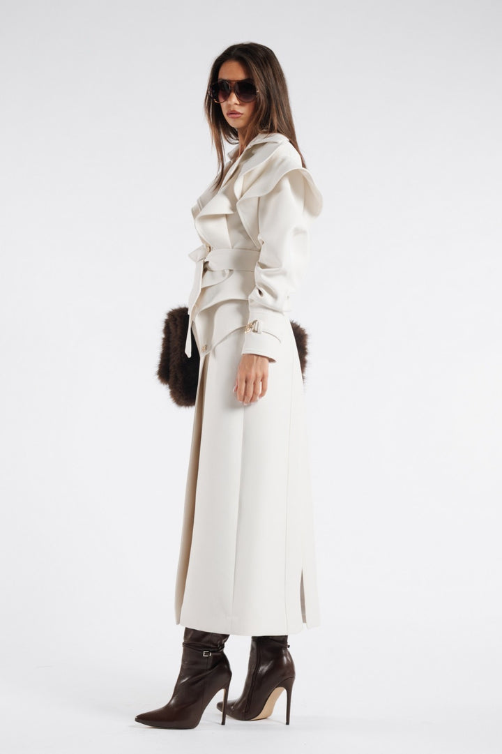 BABYLON - CAPPOTTO TRENCH CON DETTAGLI VOLANT