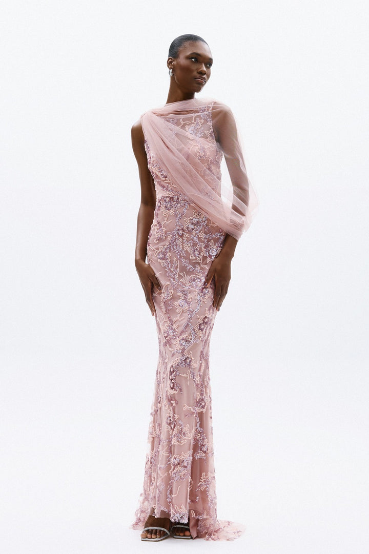 ALLURE - ABITO CON INTRICATO RICAMO FLOREALE