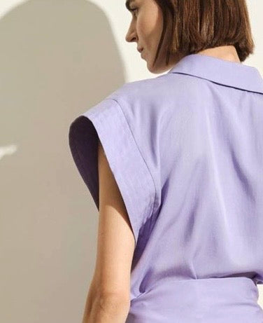 JIJIL - ABITO CHEMISIER LUNGO IN UN DELICATO COLOR LAVANDA