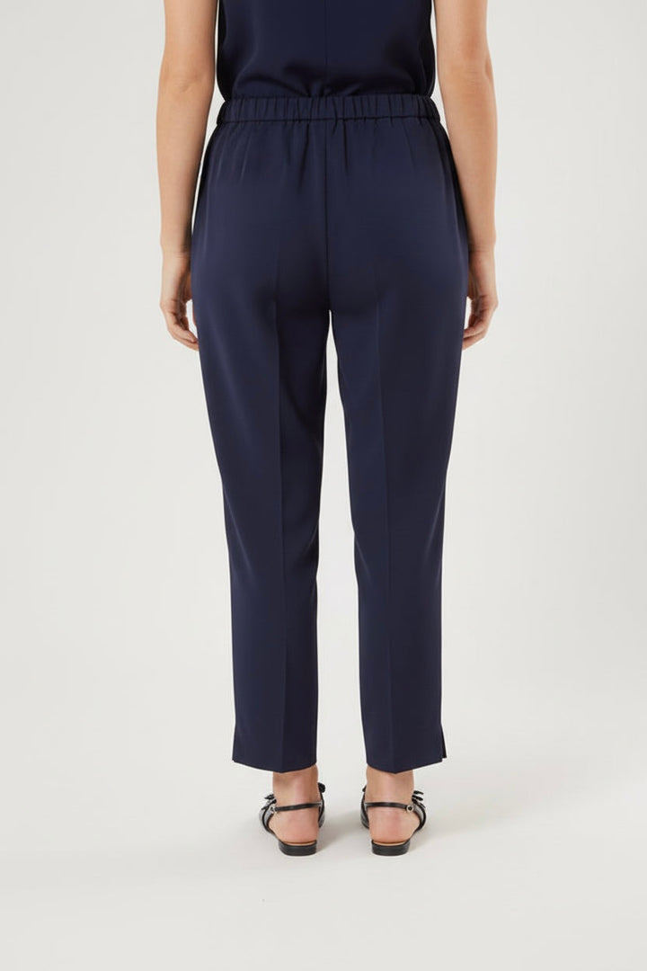 PERSONA - PANTALONI SLIM IN CRÊPE ENVERS SATIN