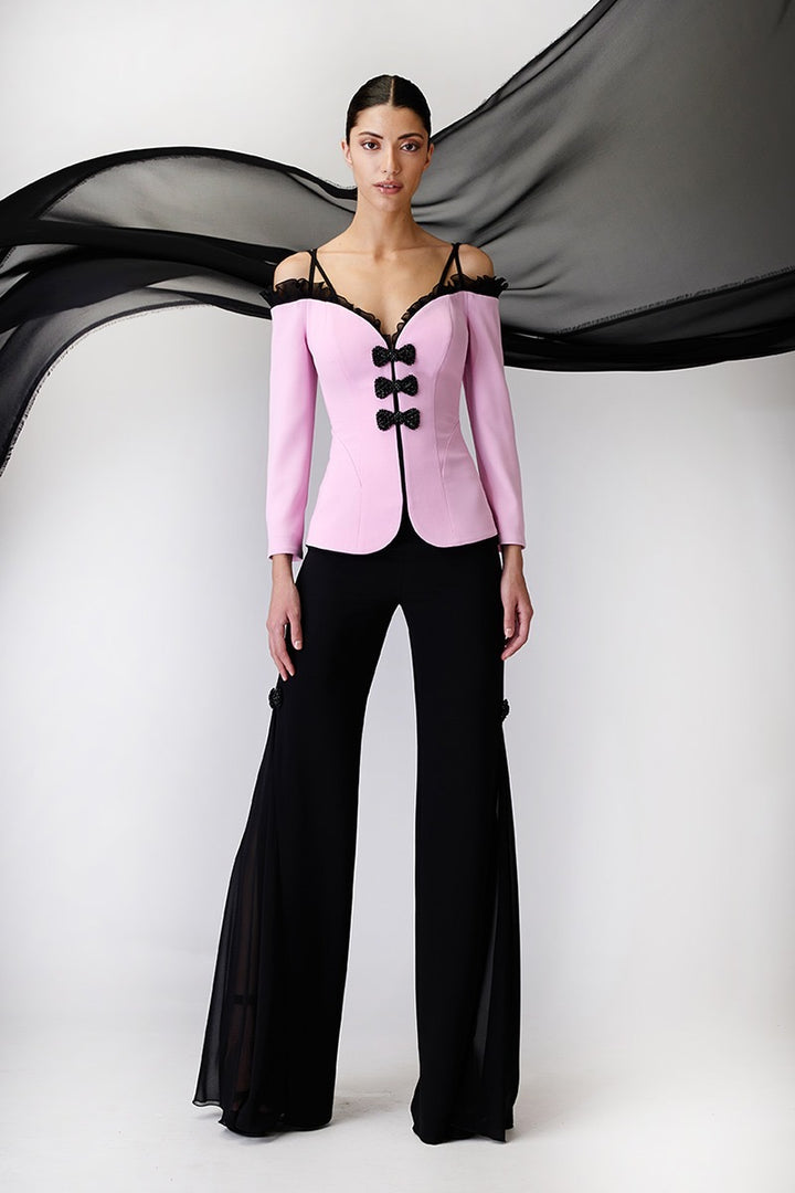 MAESTRI - TOP RAFFINATO ED ELEGANTE CON SPALLE SCOPERTE E UNO SCOLLO A CUORE, CHE VALORIZZA IL DÉCOLLETÉ CON DELICATEZZA