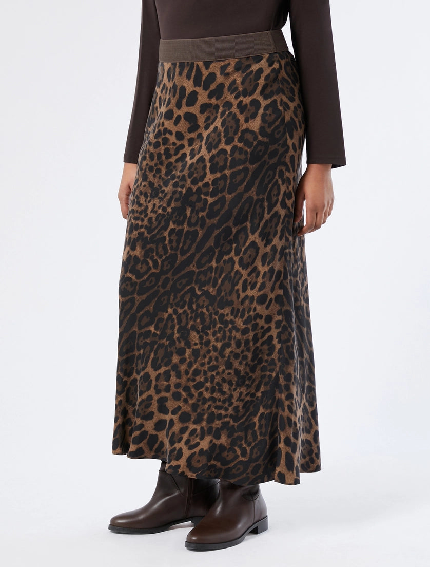 GONNA IN TWILL STAMPATO - NERO