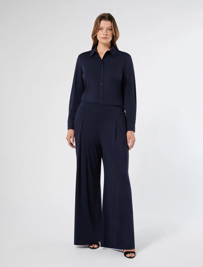 PANTALONI AMPI IN JERSEY - BLU MARINO