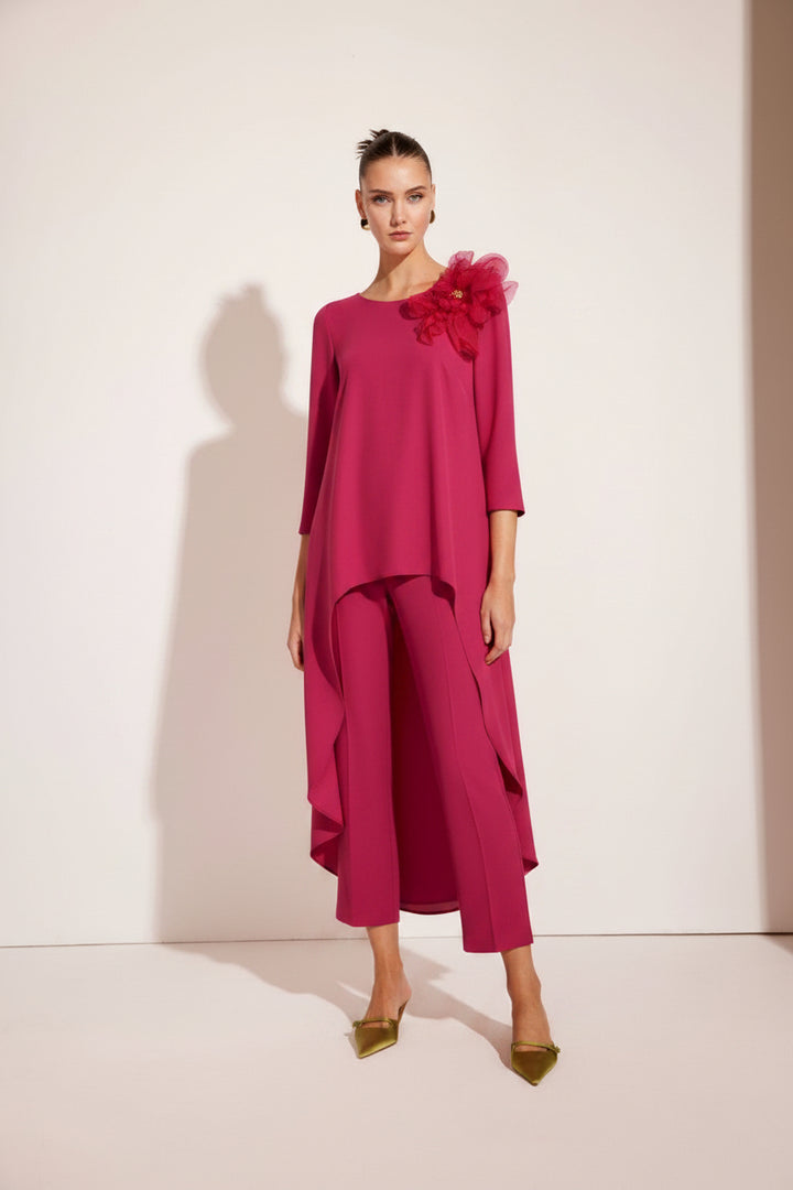 CARLA RUIZ - COMPLETO PANTALONE CON BLUSA A MANICHE TRE QUARTI