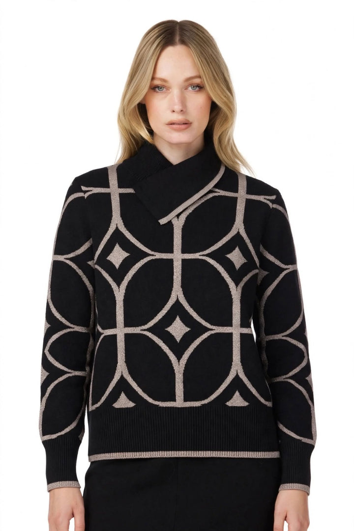 MIRELLA MATTEINI - MAGLIA CON MOTIVO GEOMETRICO