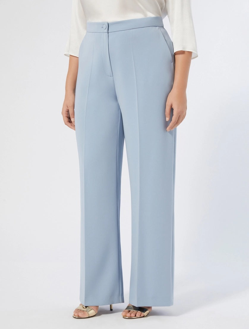 MARINA RINALDI - PANTALONI AMPI IN CADY - AZZURRO