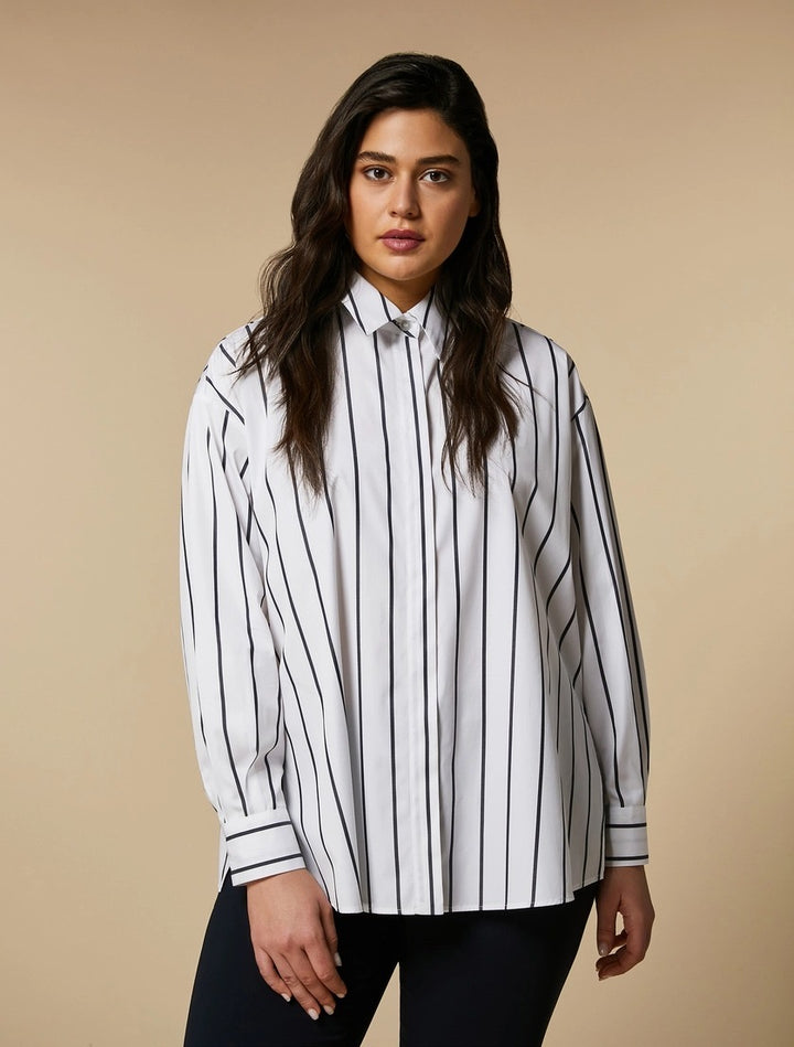 MARINA RINALDI - CAMICIA DI COTONE A RIGHE