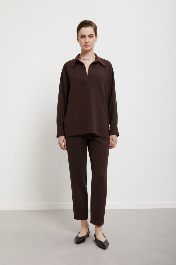 OTTO D’AME - PANTALONE ALLA CAVIGLIA CON ELASTICO IN VITA