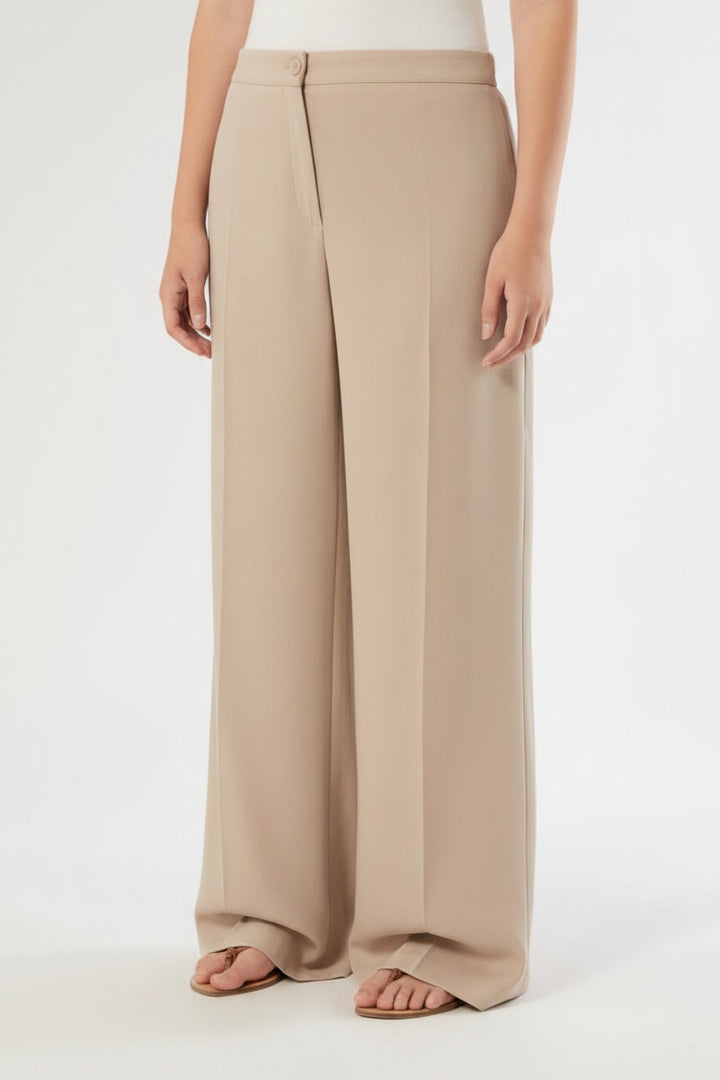 PERSONA - PANTALONI WIDE LEG IN TWILL