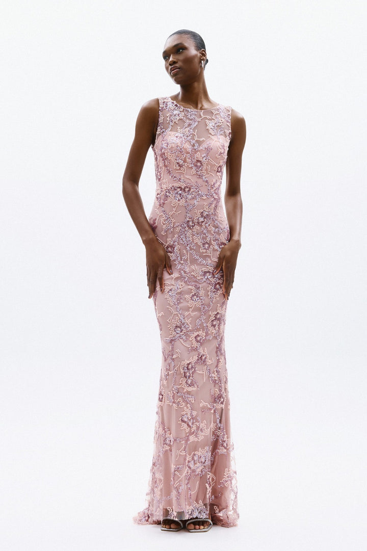 ALLURE - ABITO CON INTRICATO RICAMO FLOREALE