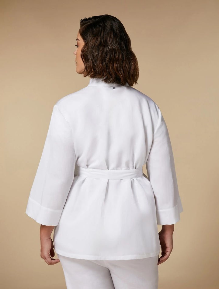 MARINA SPORT - GIACCA IN LINO TENCEL CON MANICHE A GIRO ,COLLO SCIALLATO E TASCHE APPLICATE