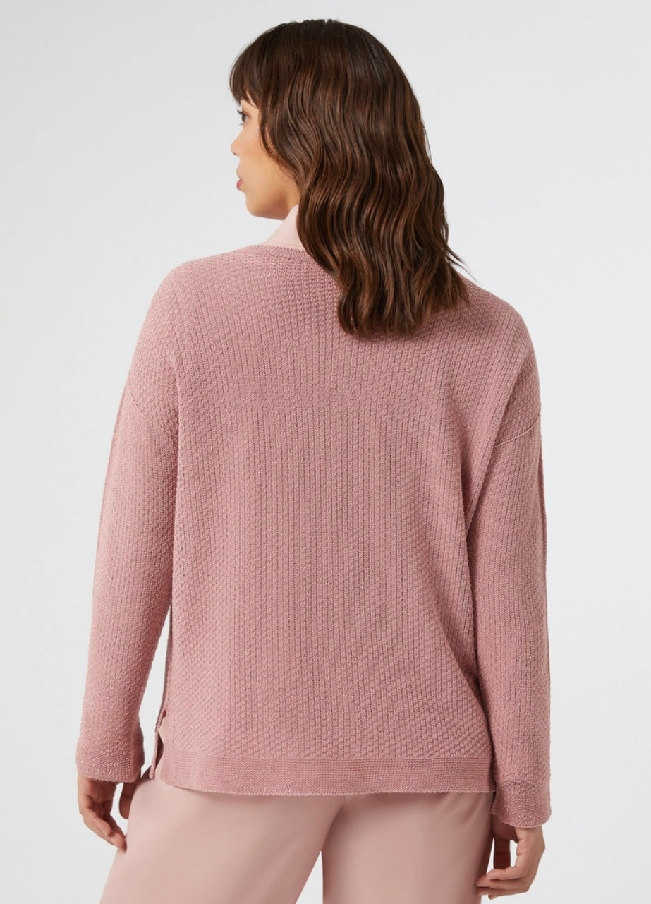 PERSONA - COTONE LUREX LINEA BOXY GIROCOLLO MANICHE LUNGHE