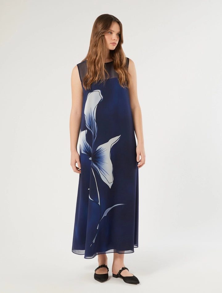 PERSONA - ABITO MIDI IN GEORGETTE, DALLA LINEA SVASATA