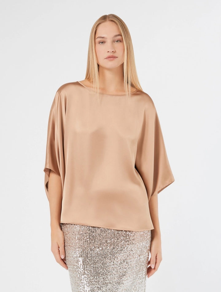 PERSONA - CASACCA A PONCHO IN RASO DAL FIT OVER