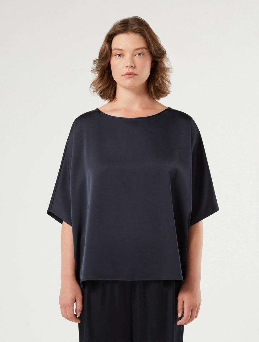 PERSONA - CASACCA A PONCHO IN RASO DAL FIT OVER