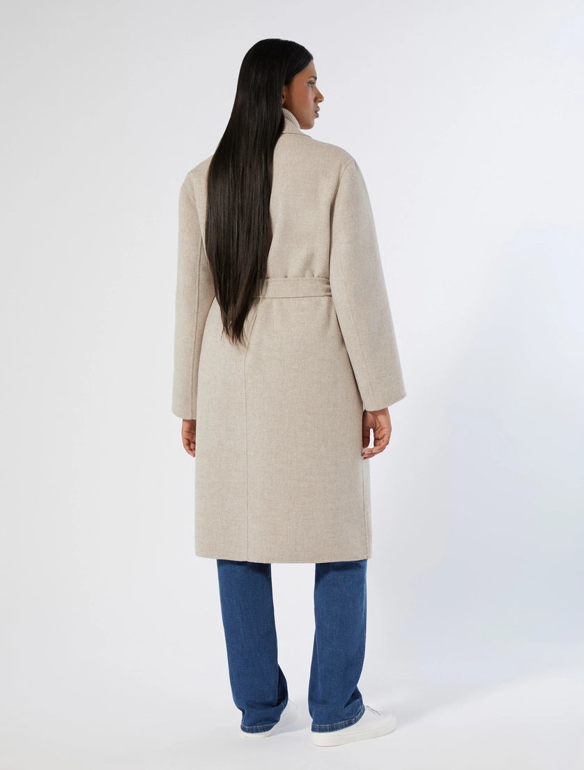 MARINA SPORT - CAPPOTTO IN DOUBLE DI MISTO LANA - ECRU