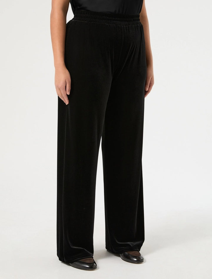 PERSONA - PANTALONI WIDE LEG IN JERSEY DI VELLUTO