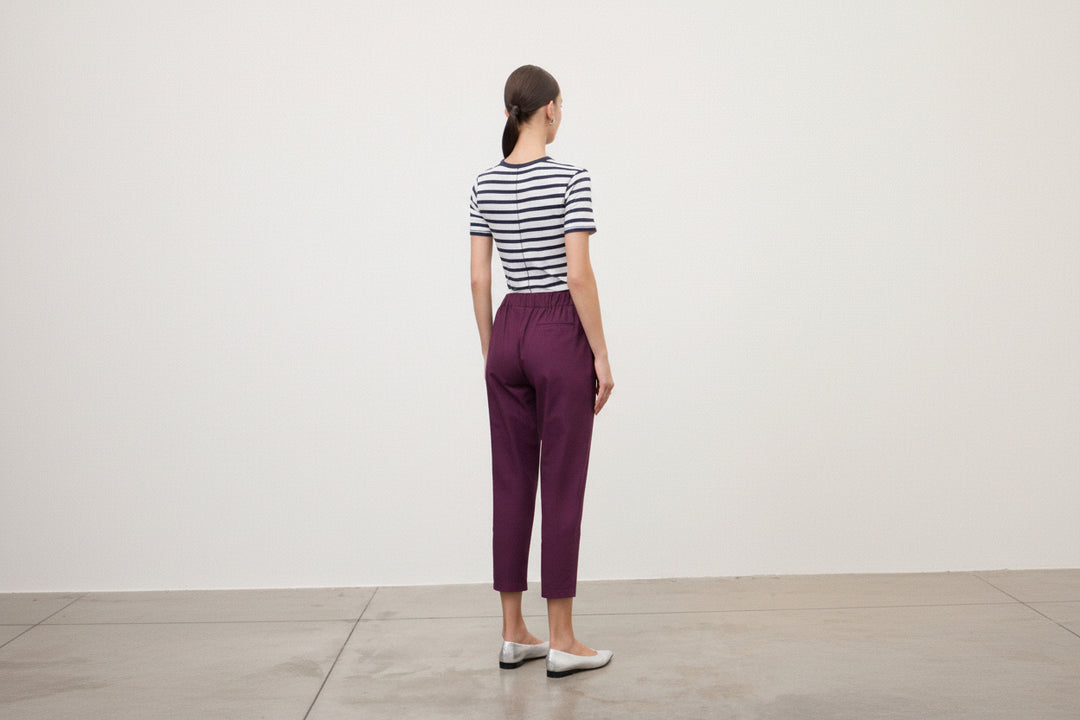OTTO D’AME - PANTALONI CARROT IN POPELINE