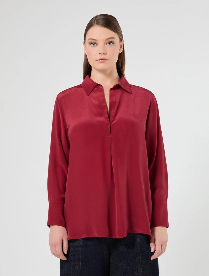 PERSONA - BLUSA A POLO IN CRÊPE DE CHINE