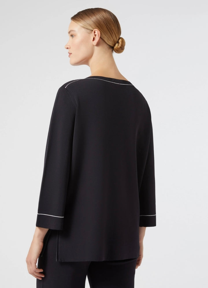 VOYAGE - VISCOSA COMFORT LINEA DRITTA SCOLLO A BARCHETTA MANICHE LUNGHE SPACCO CON ZIP AL FIANCO PROFILI RIFINITI DA RIGA A