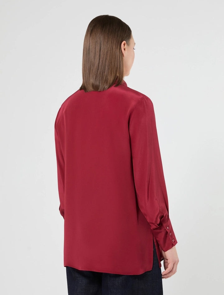 PERSONA - BLUSA A POLO IN CRÊPE DE CHINE