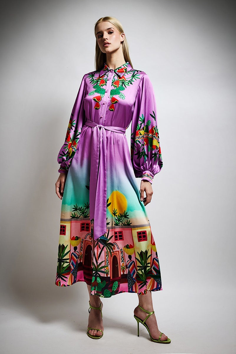TWINS - ABITO MIDI CHEMISIER DAL MOOD BOHO-CHIC