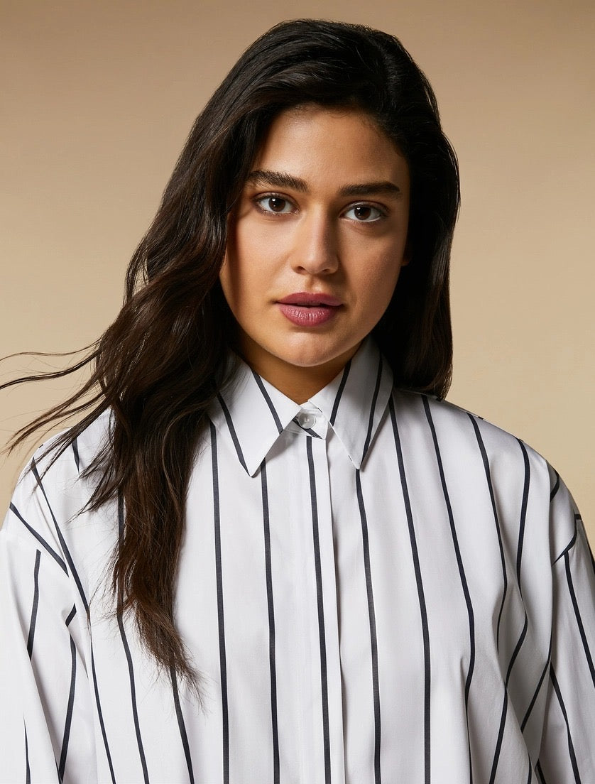 MARINA RINALDI - CAMICIA DI COTONE A RIGHE