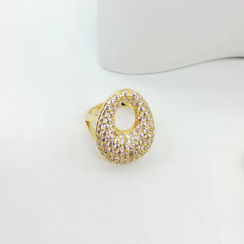 Parure di zirconi crystal composta da collana, orecchini, anello e bracciale con rodiatura in oro