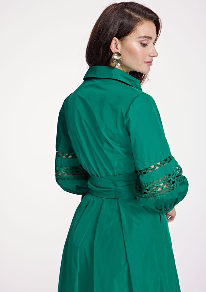 ALBA CONDE - ABITO MIDI MODELLO CAMICIA IN TAFFETÀ