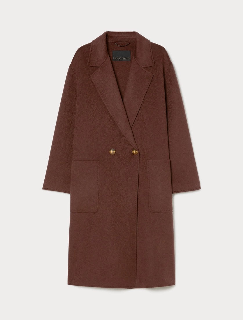 CAPPOTTO IN DOUBLE DI LANA - BORDEAUX