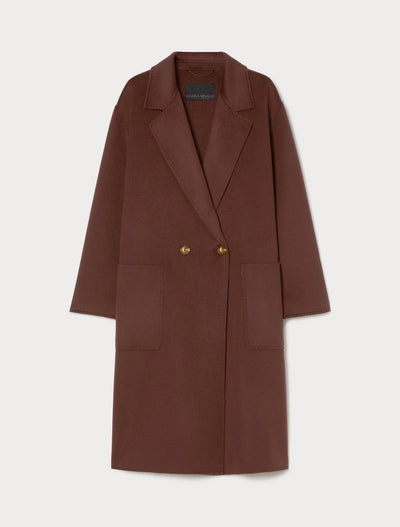 CAPPOTTO IN DOUBLE DI LANA - BORDEAUX