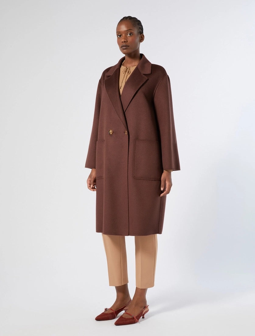 CAPPOTTO IN DOUBLE DI LANA - BORDEAUX