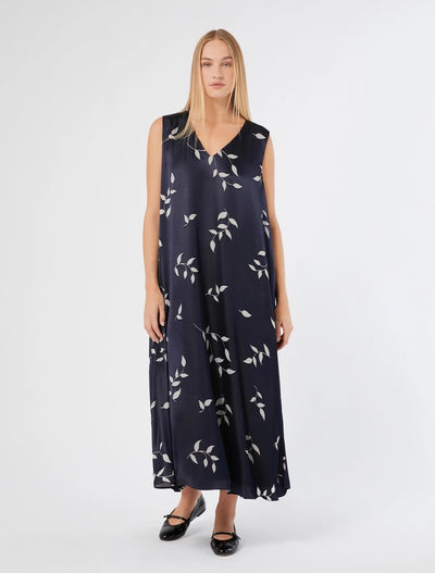 ABITO IN RASO DÉVORÉ - BLU