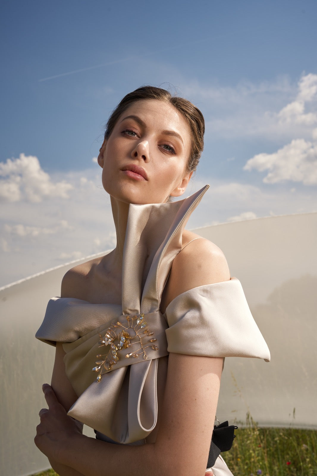 MY ANGELS - COMPLETO ELEGANTE BICOLOR CON FIOCCO GIOIELLO