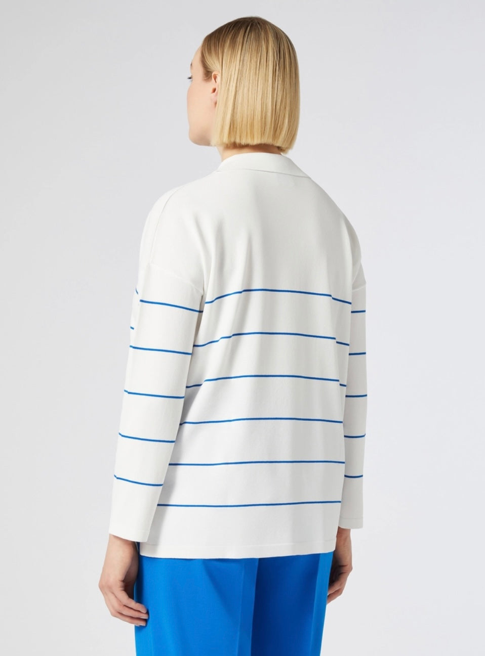 PERSONA - VISCOSA STRETCH LINEA DRITTA COLLO A POLO CON COLLETTO MANICHE LUNGHE DETTAGLI IN PUNTO LINKS